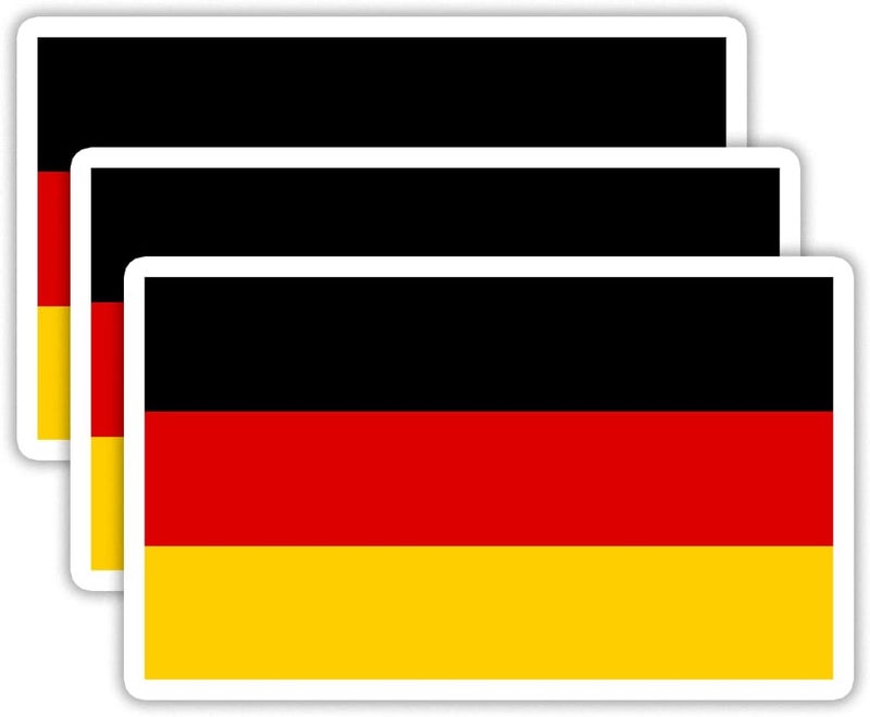 EMMACELA (3PCS) Germany Flag stickers, Countries Flag Stickers - Waterproof Vinyl Decals For Laptops, Tumblers, Water Bottles, Books, Scrapbooks, Size 3 x 1.8 - Image 1